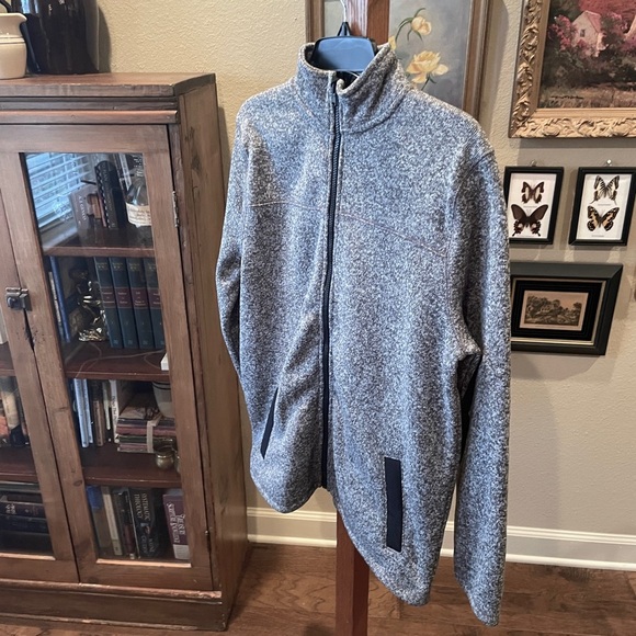 NWT ThereAbouts boys full zip mock neck jacket w/pockets XL 18-20 gray black - Picture 3 of 9
